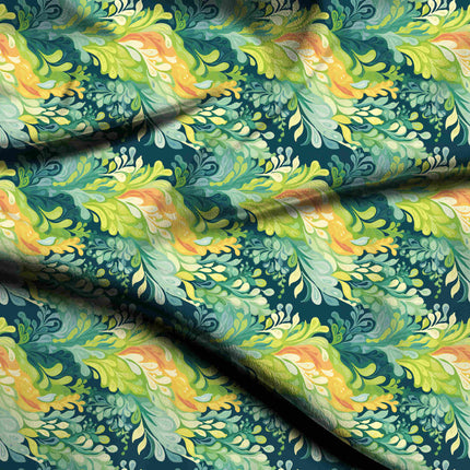 petrol blue abstract digital print fabric texture — medium scale closeup