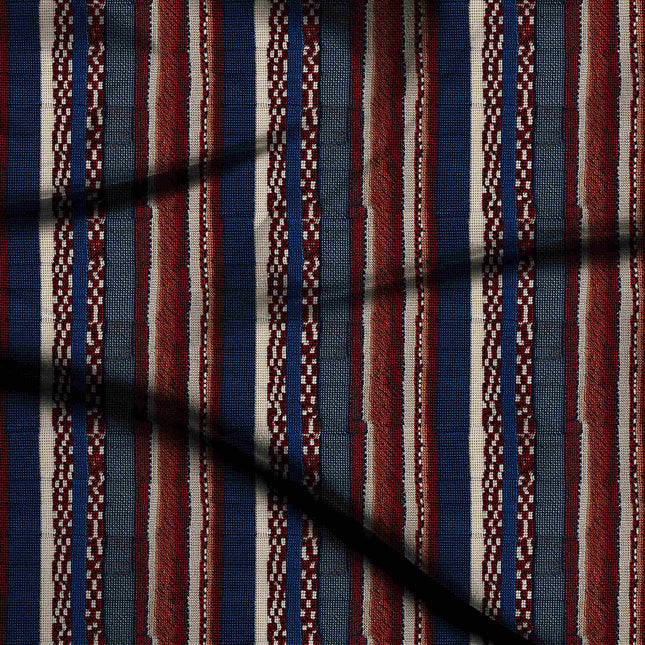 indigo blue stripes digital print fabric texture — fine scale closeup