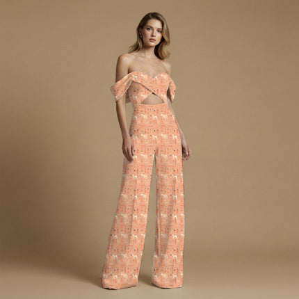 burnt sienna ethnic fabric detail — matte finish digital print closeup