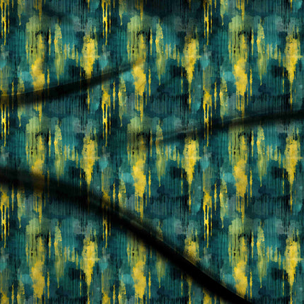 forest green abstract digital print fabric texture — large scale closeup