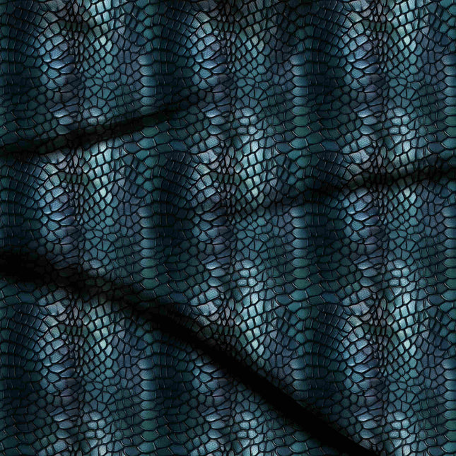 midnight blue animal digital print fabric texture — fine scale closeup