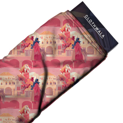 dusty rose floral all-over print pattern — large scale repeat layout