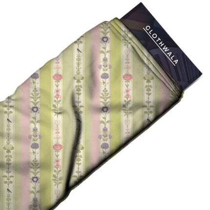 sage green floral fabric detail — textured finish digital print closeup