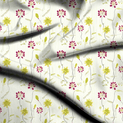 fuchsia pink floral digital print fabric texture — medium scale closeup