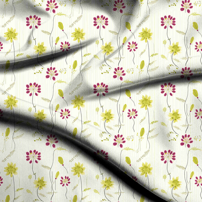 fuchsia pink floral digital print fabric texture — medium scale closeup