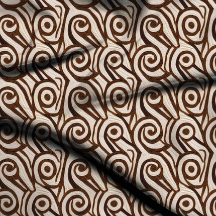 espresso brown abstract digital print fabric texture — medium scale closeup