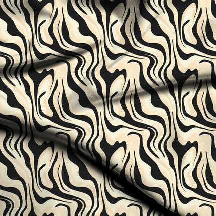jet black abstract digital print fabric texture — large scale closeup