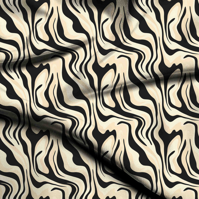 jet black abstract digital print fabric texture — large scale closeup