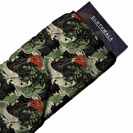 midnight black other print fabric draped — dupatta styling