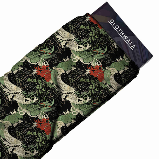 midnight black other print fabric draped — dupatta styling