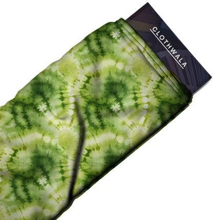 Lime Green Floral Digital Print Fabric for Dress | Psychedelic Festival Wear - Image 2
