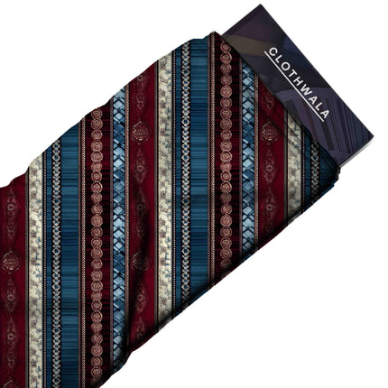 deep maroon ethnic fabric detail — matte finish digital print closeup