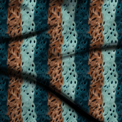 deep teal animal all-over print pattern — large scale repeat layout