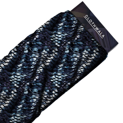midnight black animal fabric detail — glossy finish digital print closeup