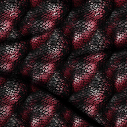 crimson red animal digital print fabric texture — fine scale closeup