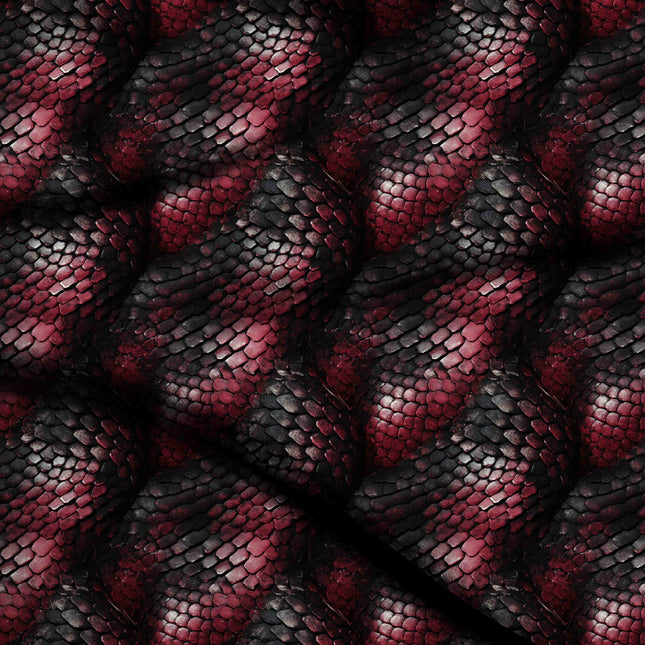 crimson red animal digital print fabric texture — fine scale closeup