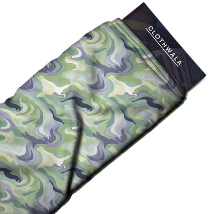 sage green abstract fabric detail — textured finish digital print closeup