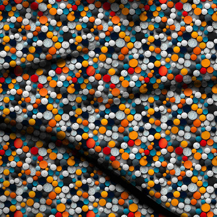 midnight blue geometric digital print fabric texture — medium scale closeup