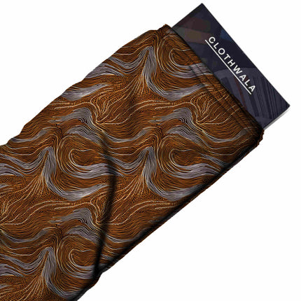 burnt sienna abstract fabric detail — matte finish digital print closeup