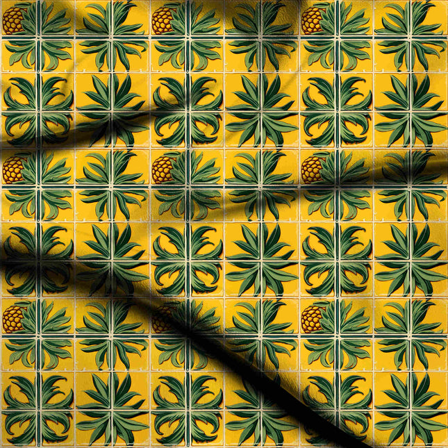 sunflower yellow tropical digital print fabric texture — large scale closeup