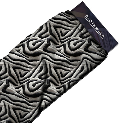jet black animal fabric detail — textured finish digital print closeup