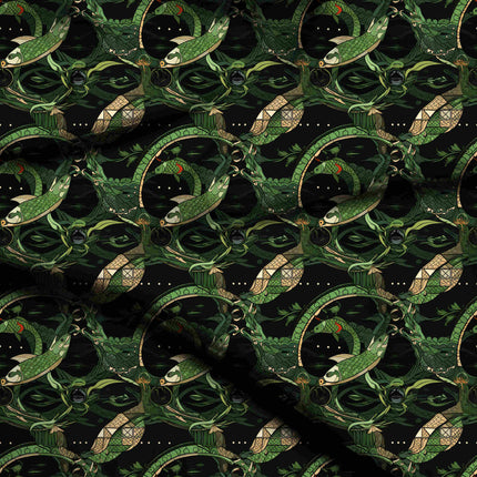 onyx black animal digital print fabric texture — large scale closeup