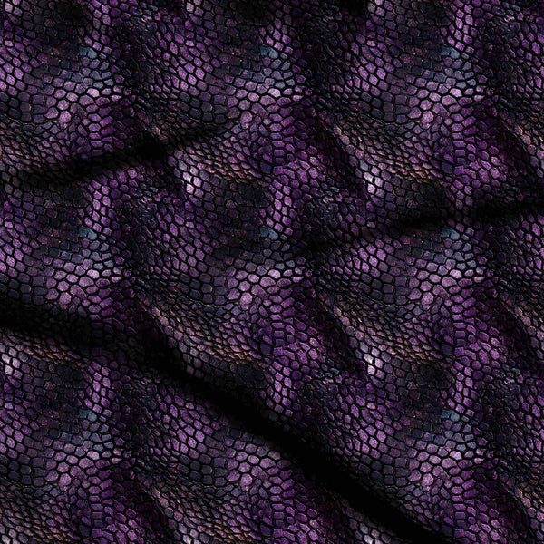 Amethyst Purple Luminous Amethyst Dragon Scale Textured Print Fabric