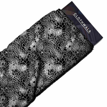 jet black animal all-over print pattern — medium scale repeat layout