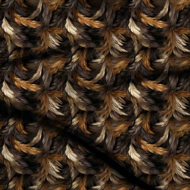 Dark Brown Other Digital Print Fabric | Kaftan Gown | Textured Ethnic Wear | Viscose Modal Satin - 1909