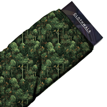 forest green other fabric detail — matte finish digital print closeup