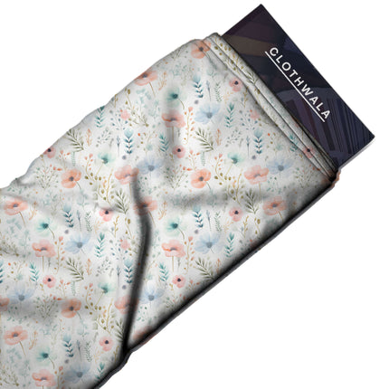 dusty rose floral all-over print pattern — medium scale repeat layout