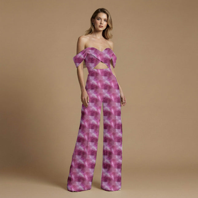 magenta animal print fabric draped — saree blouse styling