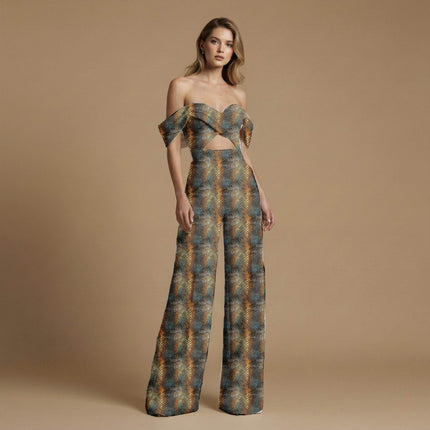 charcoal black animal print fabric draped — lehenga skirt styling