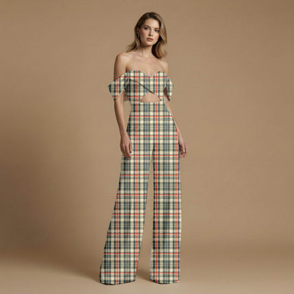ivory cream checks digital print fabric texture — medium scale closeup