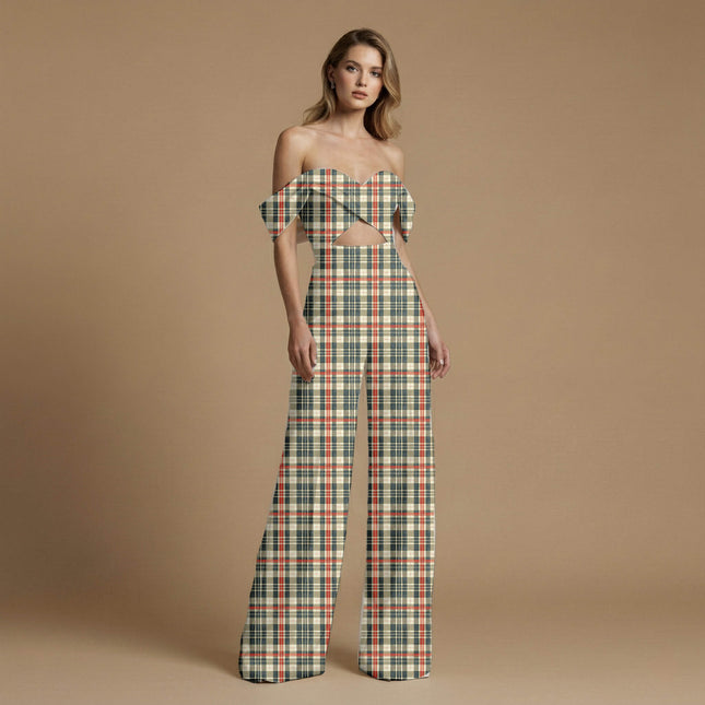 ivory cream checks digital print fabric texture — medium scale closeup
