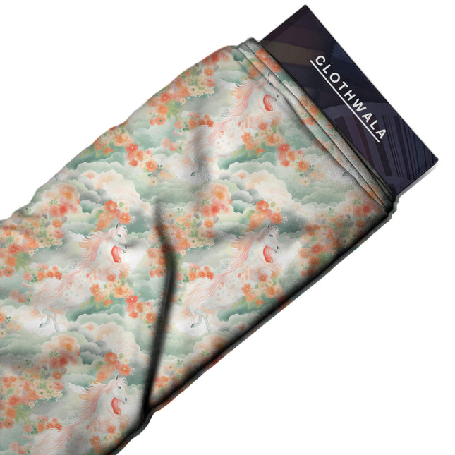 dusty rose floral print fabric draped — kaftan styling