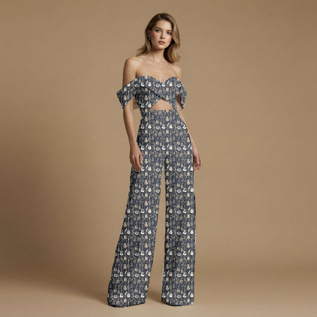 ivory cream other print fabric draped — co-ord set styling