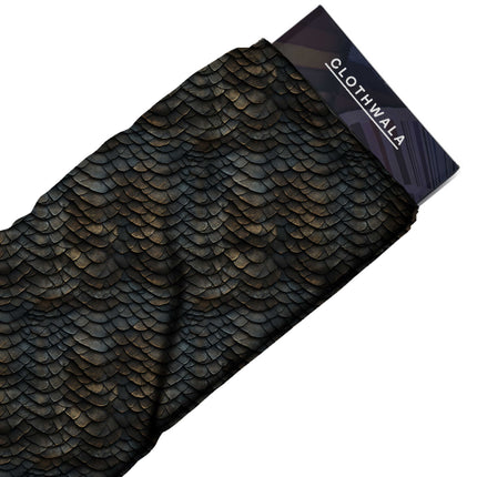 charcoal black animal fabric detail — textured finish digital print closeup