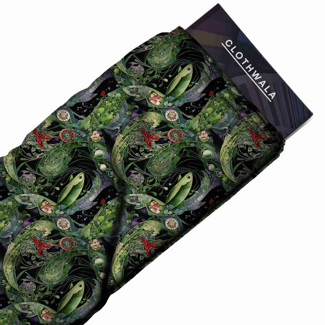 jet black other print fabric draped — dupatta styling