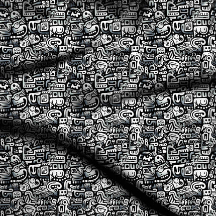 black other digital print fabric texture — medium scale closeup