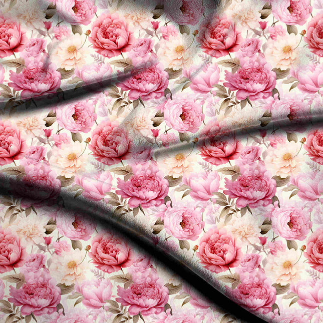 dusty rose floral digital print fabric texture — large scale closeup