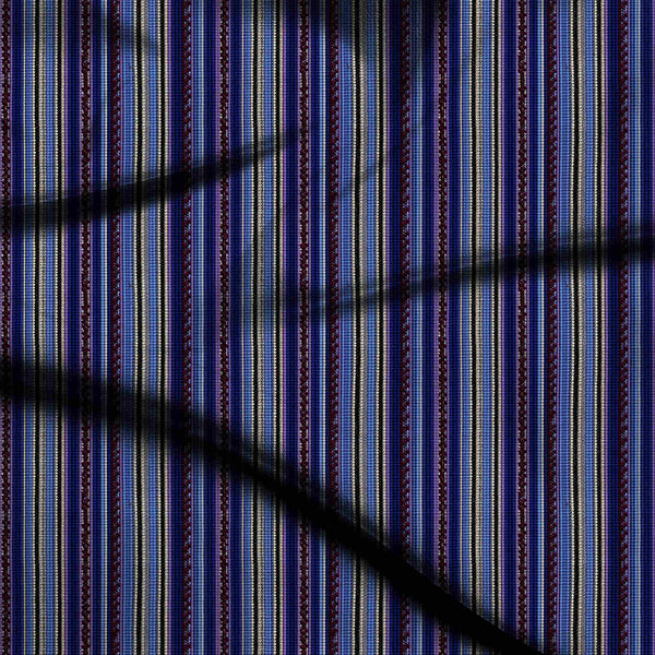 Deep Navy Textured Digital Weave Effect Print Fabric