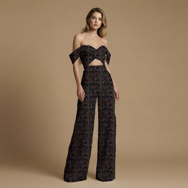jet black other print fabric draped — kurta set styling