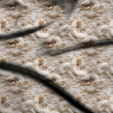 ivory cream other digital print fabric texture — large scale closeup