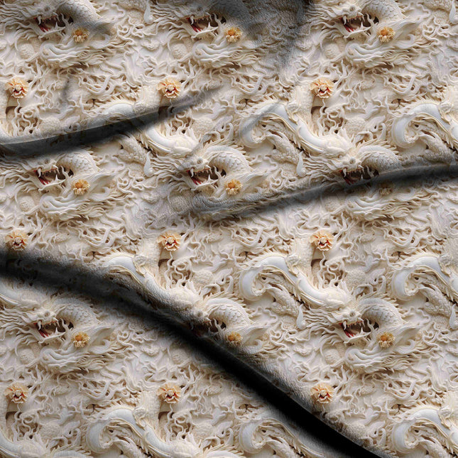 ivory cream other digital print fabric texture — large scale closeup