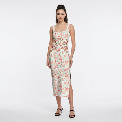 Mint Green Floral Digital Print Fabric for Dress | Regal Festival Wear - Image 5