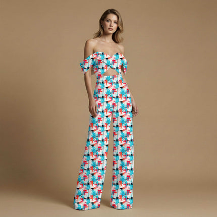 cobalt blue abstract all-over print pattern — large scale repeat layout