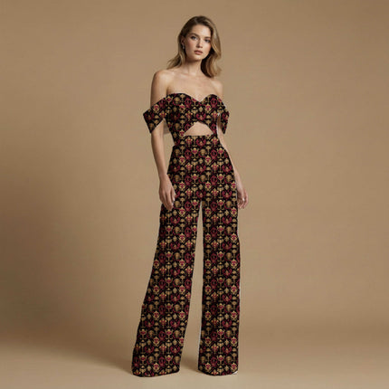 burnished gold other print fabric draped — kurta set styling