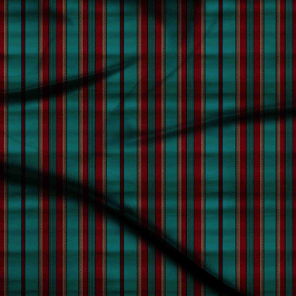 deep teal stripes digital print fabric texture — medium scale closeup
