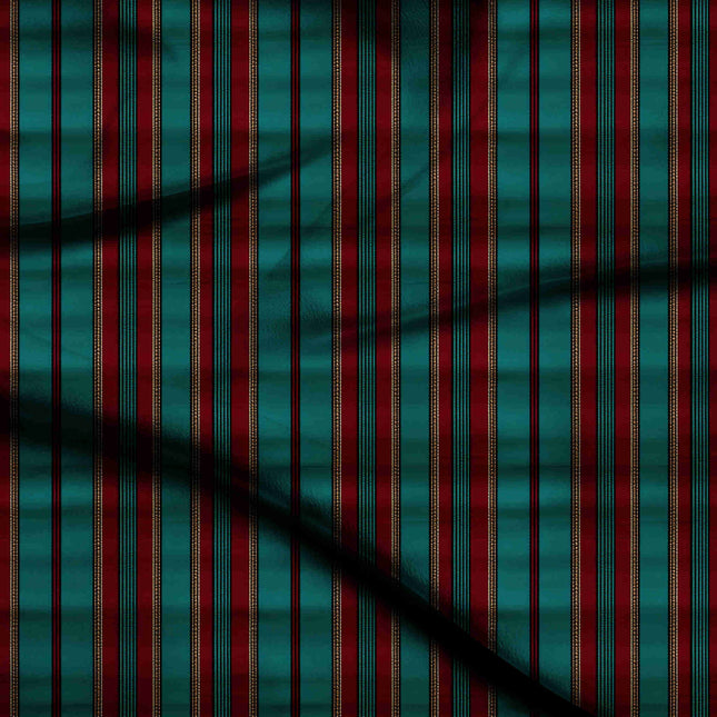 deep teal stripes digital print fabric texture — medium scale closeup
